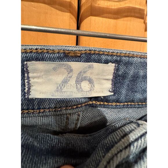 Free People We the Free Black Wash Jeggings 26, Raw Hem - Picture 4 of 8